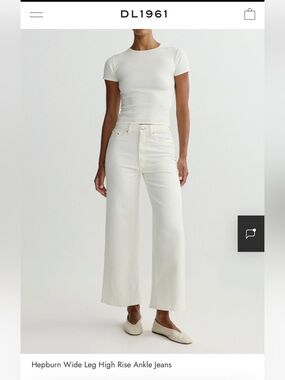 DL1961 Hepburn High Rise Vintage Jeans in Eggshell